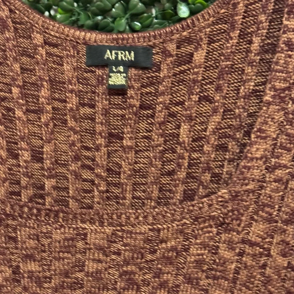 AFRM Skye Cutout Ribbed-Knit Midi Dress in MARLED PORT ROYALE - Picture 8 of 11